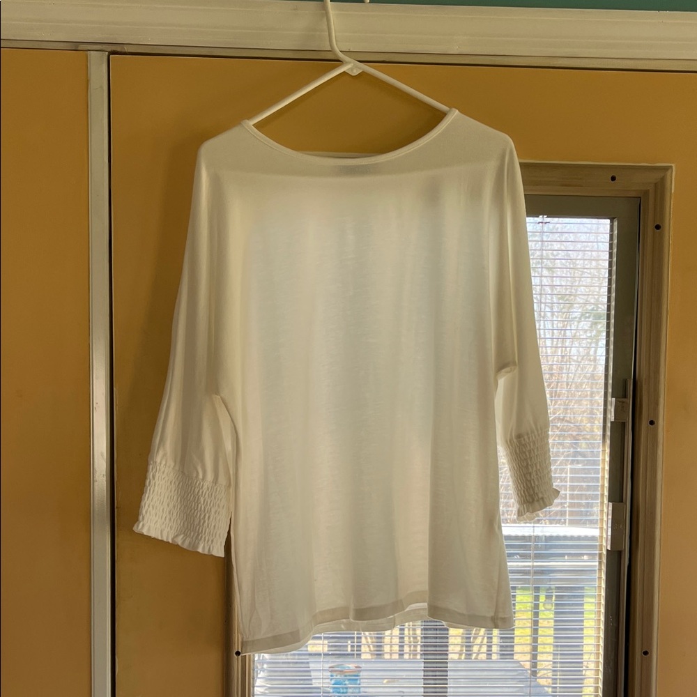 Chic White Long Sleeve Women's Top